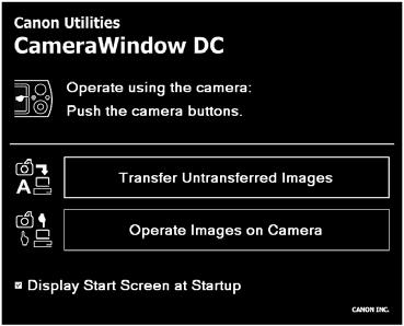 [CameraWindow] > [CameraWindow] lehetőséget. Megjelenik a CameraWindow alkalmazás ablaka.