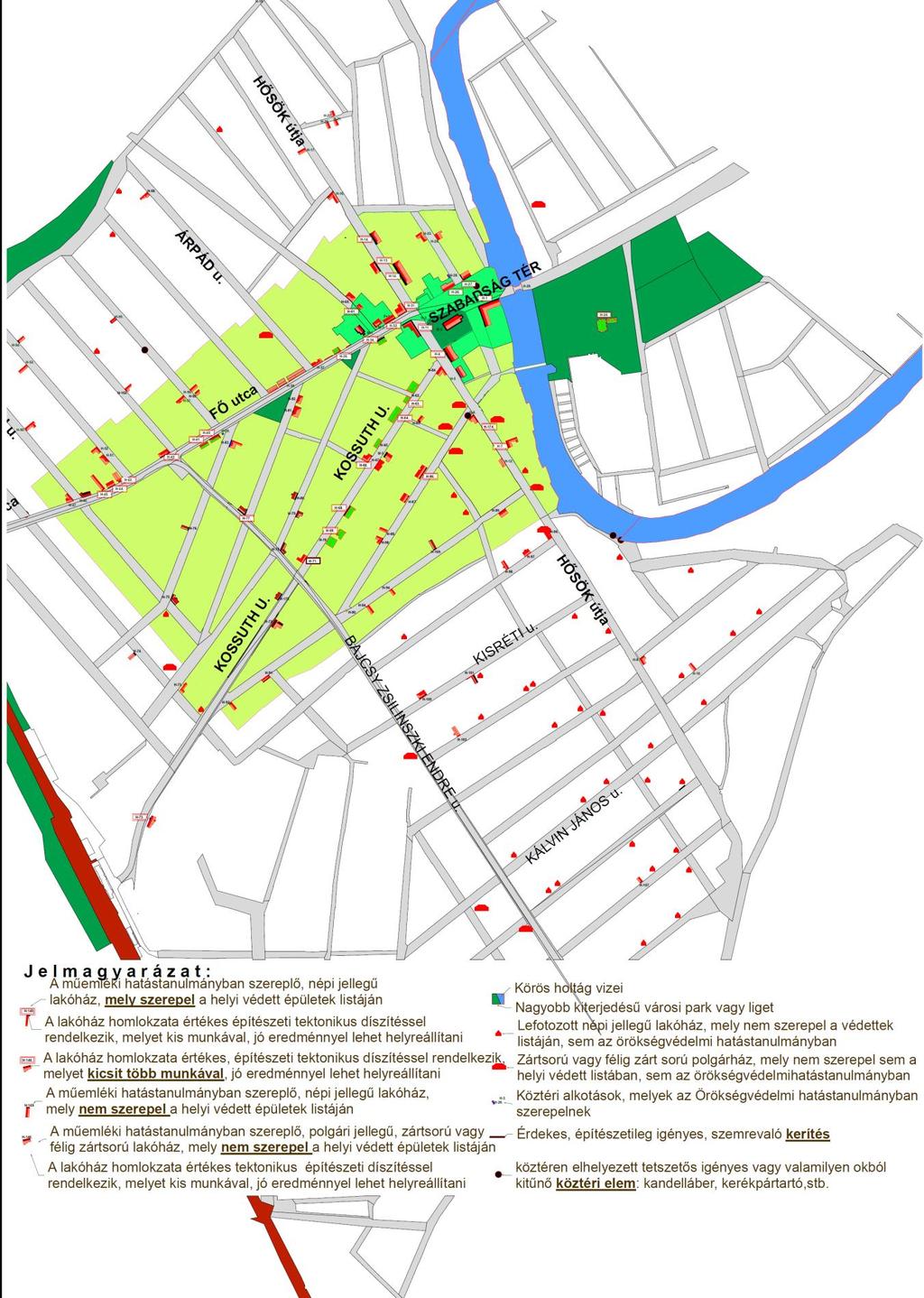 A Fő út-hoz, a Hősök útjához, a Blaha, Kossuth