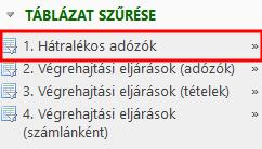 Inkasszó banki állomány készítése Csoportos inkasszó indítására a Pénzügyek/Végrehajtás/Végrehajtási eljárás menüpontban a Hátralékos adózók táblából van lehetőség.