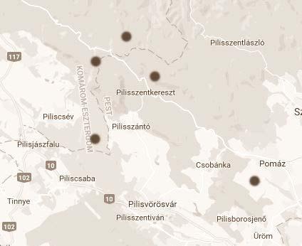 KOVÁCS V. et al. 1. ábra. A vizsgálat helyszínei Figure 1.