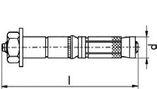 MKT nehézhorgonyok B high-load anchors SL-B nem berepedt betonhoz (nyomott zóna); gazdaságos és időt megtakarító átmenő szerelések; erős korrózióvédelem, mert sárgára kromátozott SL-B: menetes
