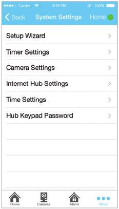 Kattintson System settings (Rendszerbeállitások) 3. Hub Keypad Password (Központi egység jelszava) 4.