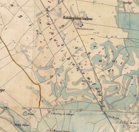 Az első katonai felmérés térképén még csak a külterületi határnevek látszódnak. I. Katonai felmérés 1763 1787 (www.