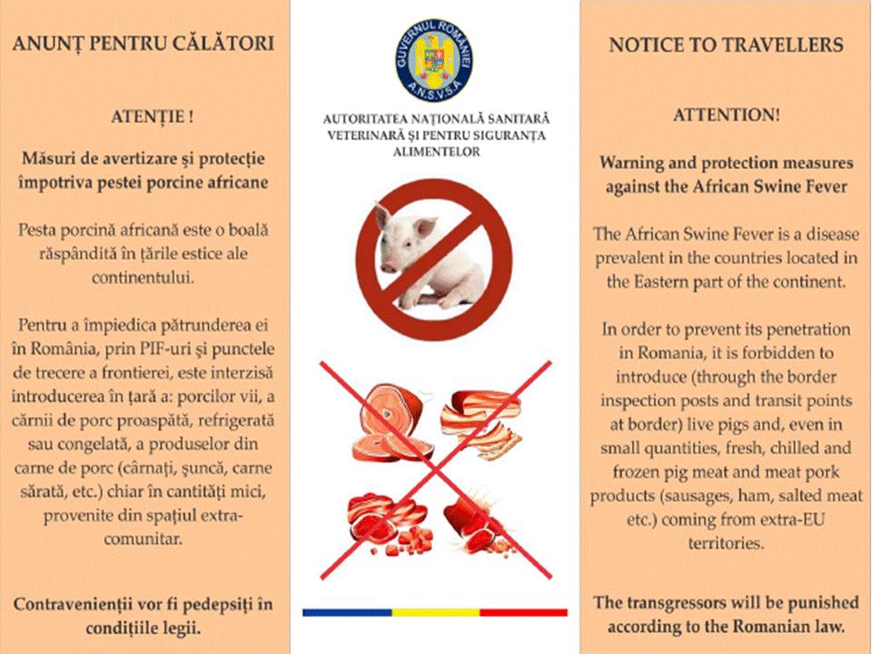 African swine fever in Romania Információs anyagok a betegség