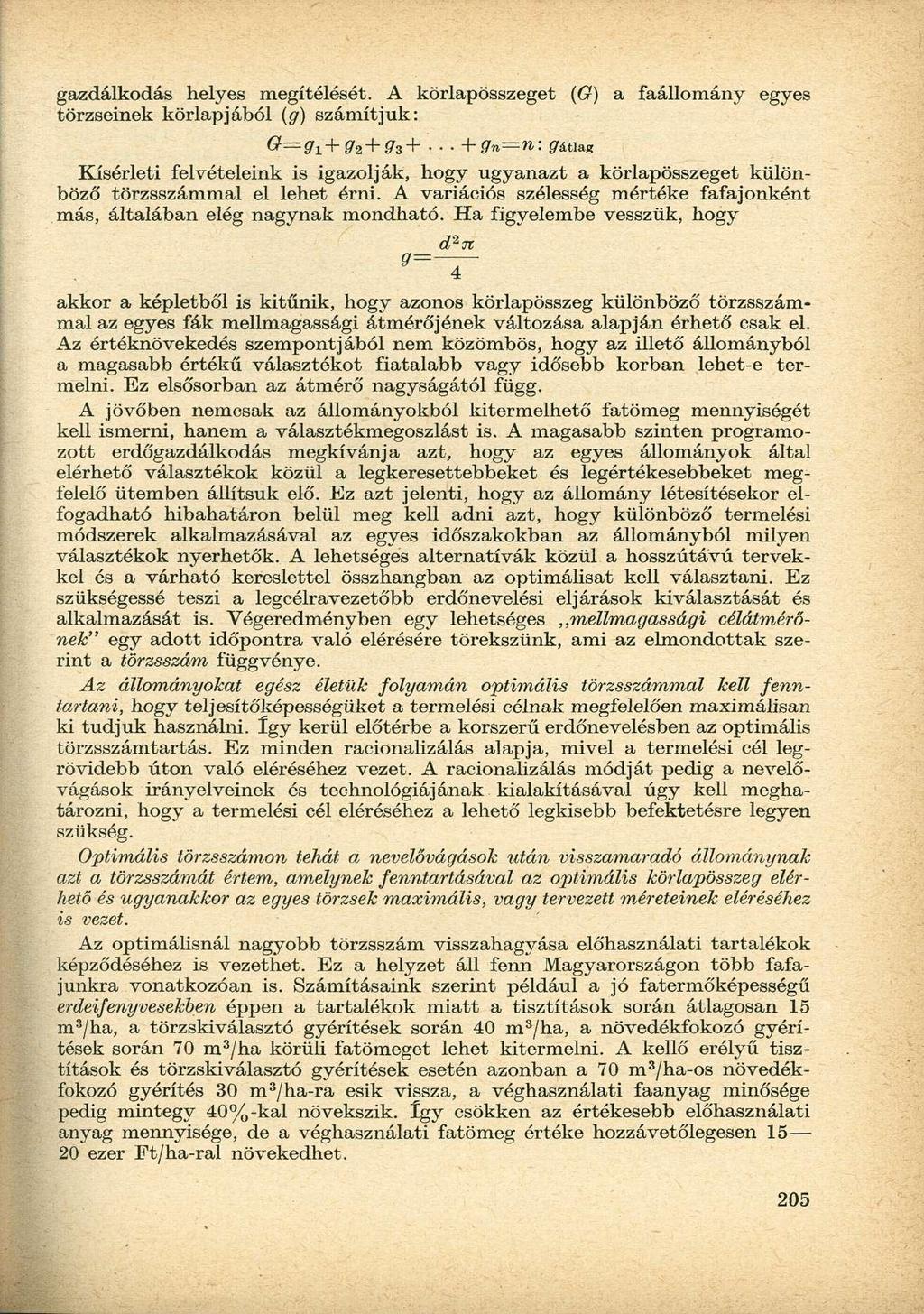 gazdálkodás helyes megítélését.