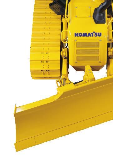 Optimalizált munkaeszköz Komatsu tolólapok A tolólapok nagyobb teljesítménye és a gép hatékonyabb kiegyensúlyozása érdekében a Komatsu szekrényes tolólap-kialakítást alkalmaz, amely a könnyű