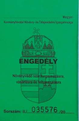 66 jfgk 10: növényvédő szerek kezelése 2 A NÉBIH engedélyezheti (eseti felhasználási engedéllyel) valamely, Magyarországon engedéllyel nem rendelkező növényvédőszer felhasználását legfeljebb 120