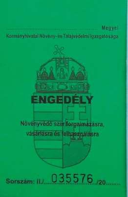 66 jfgk 10: növényvédő szerek kezelése 2 A NÉBIH engedélyezheti (eseti felhasználási engedéllyel) valamely, Magyarországon engedéllyel nem rendelkező növényvédőszer felhasználását legfeljebb 120