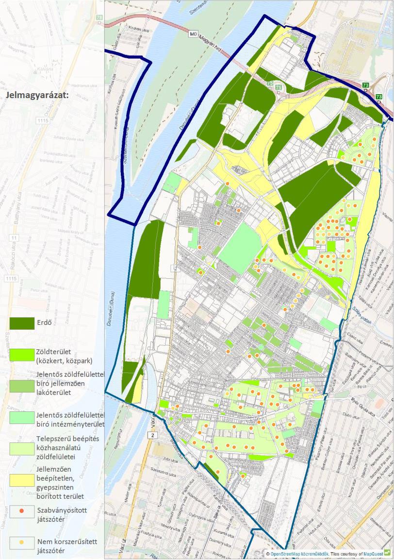 A közterületi fasorok a zöldfelületi rendszer szerves részét képezik. Különös jelentőséggel bírnak a sűrű beépítettségű területeken ahol a közhasználatú zöldfelületek aránya alacsony.