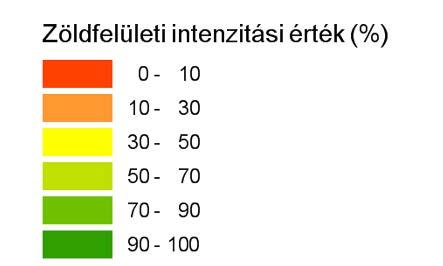 A Zöldfelület Intenzitás érték (ZFI) a zöldfelület intenzitását jellemző %- érték, mely az adott területre eső zöldfelületek arányát (területi kiterjedés és borítottság minősége is) fejezi ki.
