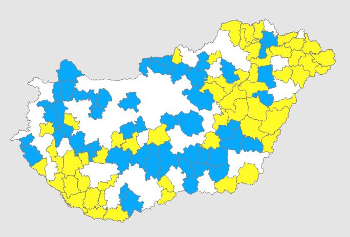 42. ábra: Az immateriális tőketényezők térbeli vonatkozásai Fejlett kistérségek (50) Fejletlen kistérségek (56) Forrás: TeIR adatbázis alapján saját szerkesztés A két klaszter közel azonos elemszáma