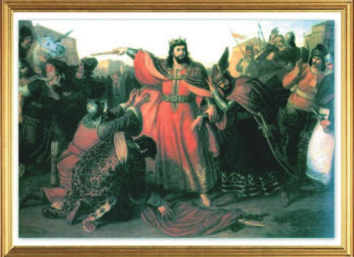 Árpád-házi Imre király emléktáblája előtt