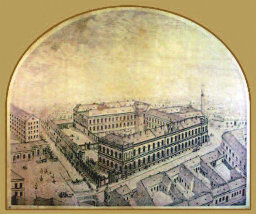 épületszárnyakkal.