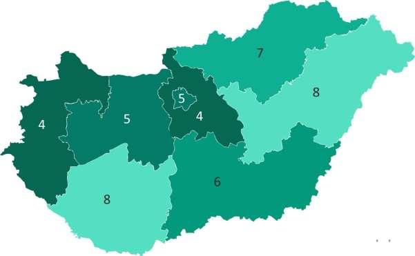 A regionális adatokat vizsgálva az éghajlatváltozás a tizenegy kihívás közül - a negyedik legfontosabb Nyugat-Dunántúlon és Pest megyében; - az ötödik helyen szerepel Budapesten és Közép-Dunántúlon;