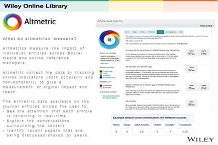 Altmetric What do altmetrics measure?