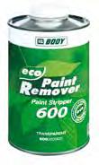 Kiegészítő termékek BODY 600 Eco festéklemaró A Body 600 ECO festéklemaró egy színtelen anyag, amely a festékek, lakkok, kaucsuk alapú anyagok fémekről és műanyagokról történő eltá volítására