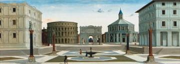 Pierro della Francesca : Ideális város (1470 körül) A város utcái sokkal nemesebb