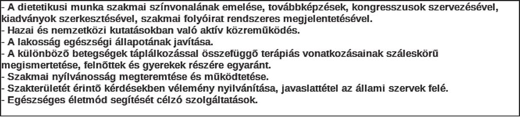Szövetségünk MAGYAR DIETETIKUSOK ORSZÁGOS SZÖVETSÉGE Ny.v.:1.
