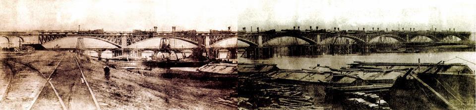 Rohrbach Antal fényképe a vasúti híd terhelési próbájáról 1858-ban.