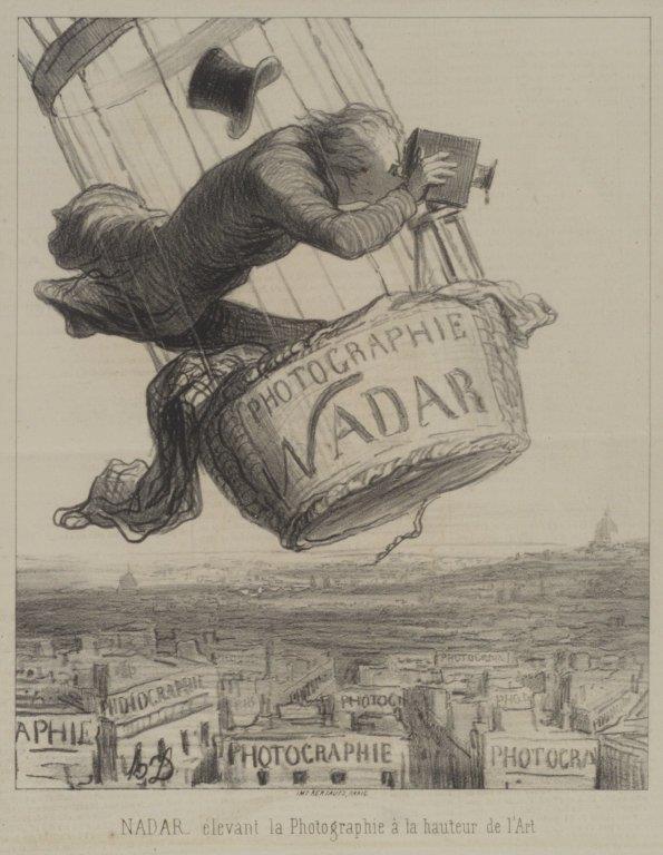 Honoré Daumier karikaturája Nadarról a Le Boulevard-ban jelent meg