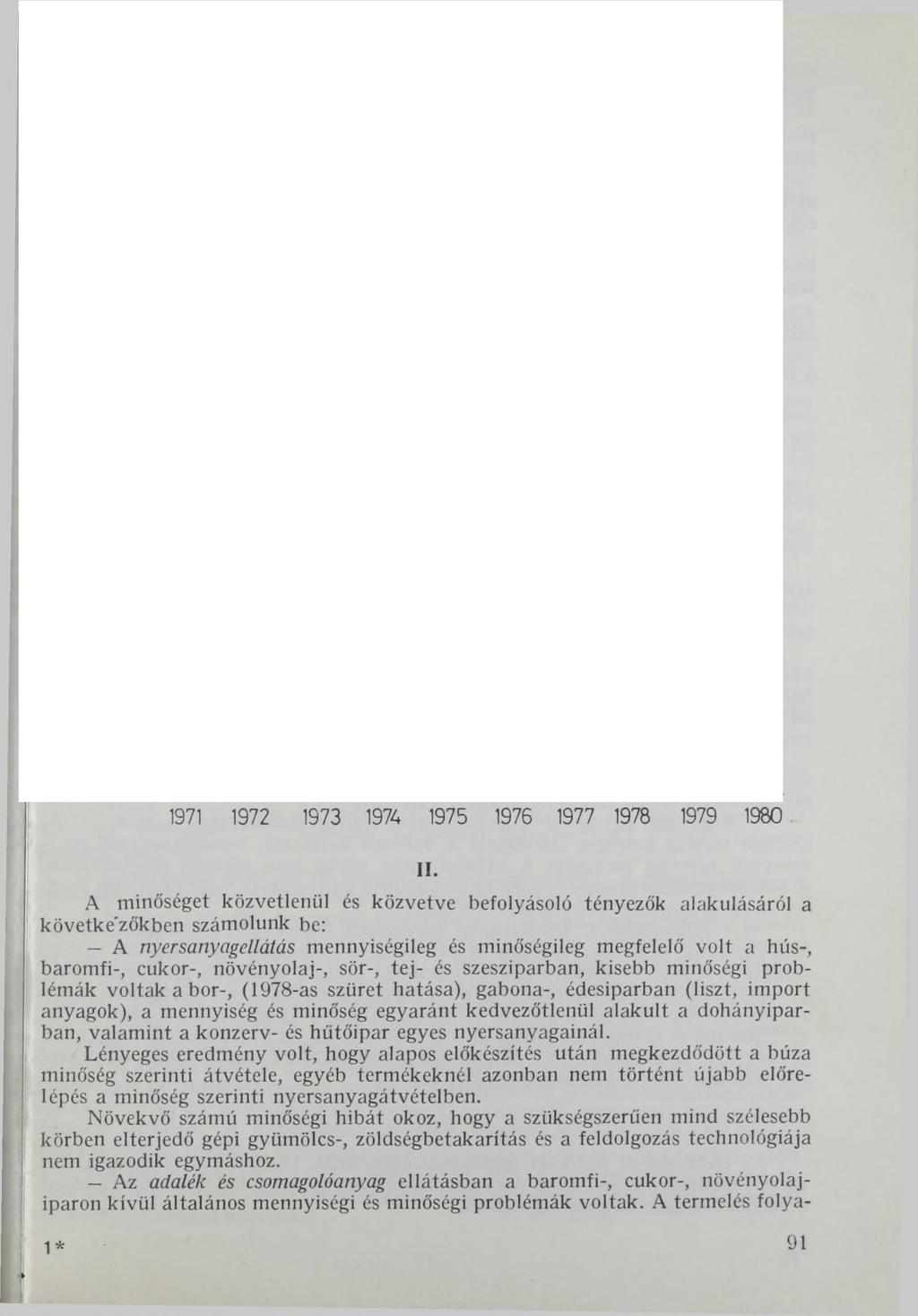 1971 1972 1973 1974 1975 1976 1977 1978 1979 1980 II.
