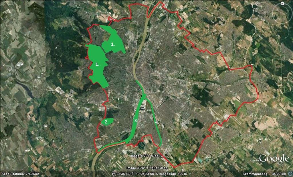 Országos jelentőségű védett területek 1. Natura 2000 területek Budapesten 1.