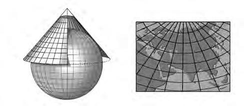 Az Egyenlítő hossza megegyezik a többi szélességi kör hosszával. 6. A szélességi körök körcikként jelennek meg.