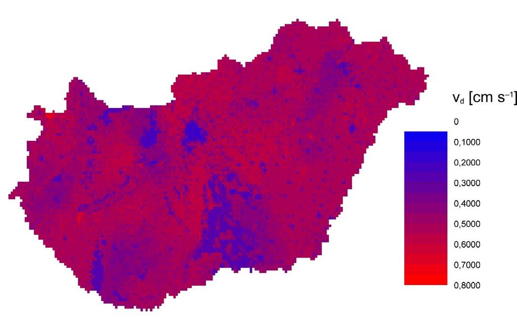 A kén-dioxid átlagos ülepedési