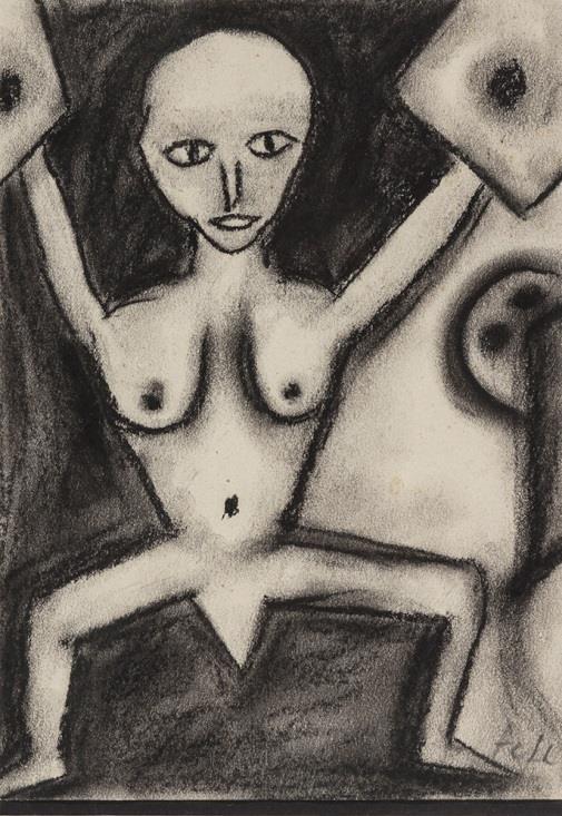 65. felugossy László (Kecskemét, 1947 ) Alak Szén, papír 292 204 mm