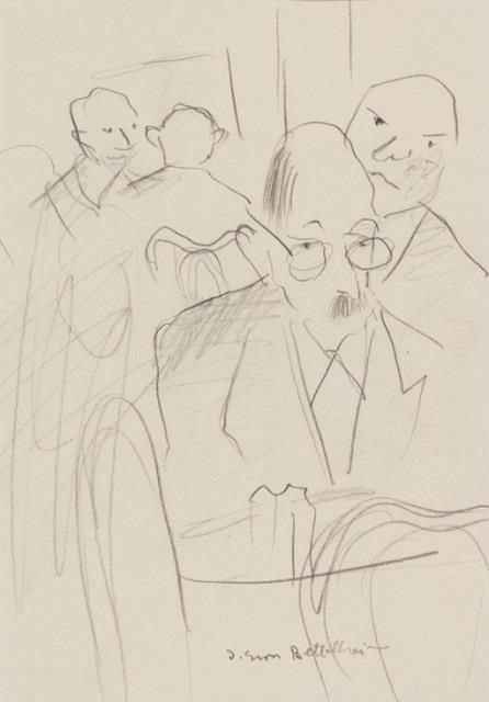 79. Gross Bettelheim Jolán (Nyitra, 1900 Budapest, 1972) Kávéházban (1930