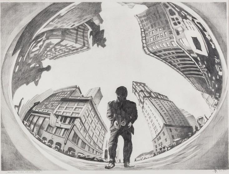 Heltai Ervin Jack New York Time Square 1935 Ceruza, papír 475 655 mm