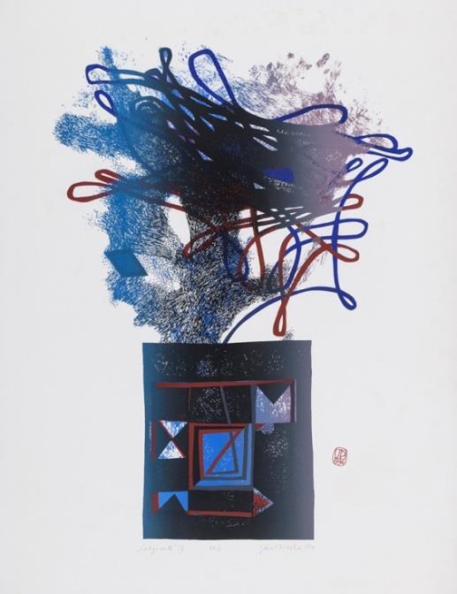 Jávor Piroska (Budapest, 1944 ) Labyrinth (1996) Szitanyomat, papír 640