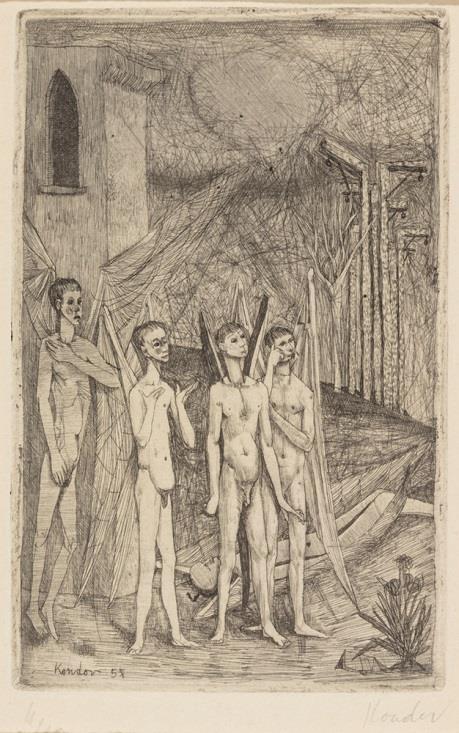 120. Kondor Béla (Pestlőrinc, 1931 Budapest, 1972) Négy angyal