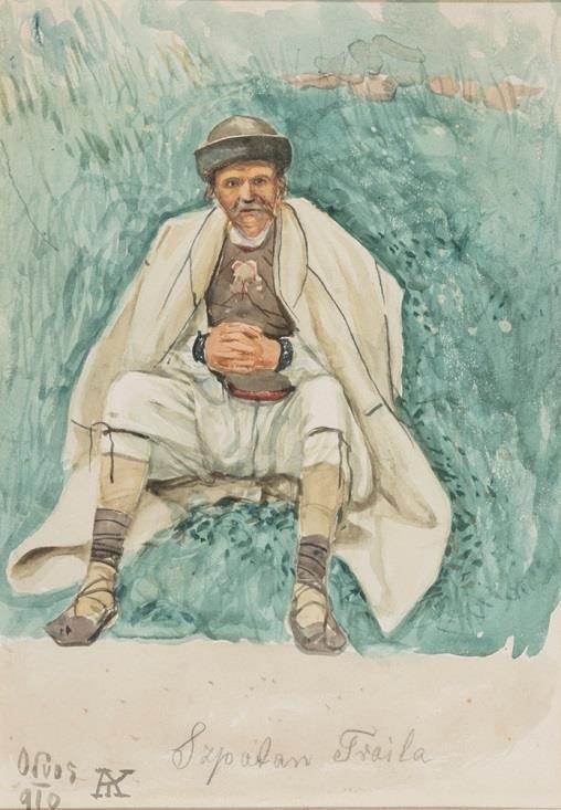 129. Körösfői-Kriesch Aladár (Buda, 1863 Budapest, 1920) Juhász Akvarell,