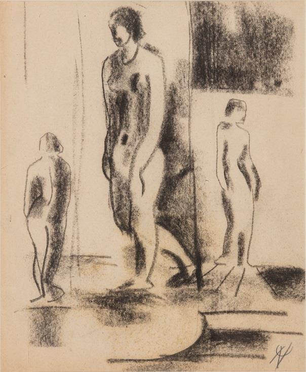 11. Ámos Imre (Nagykálló, 1907 Ohrdruf, 1944) Modellek Szén, papír 305 250 mm