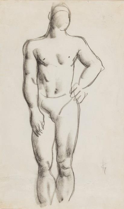 168. Peterdi Gábor (Budapest, 1915 2001) Alak Szén, papír