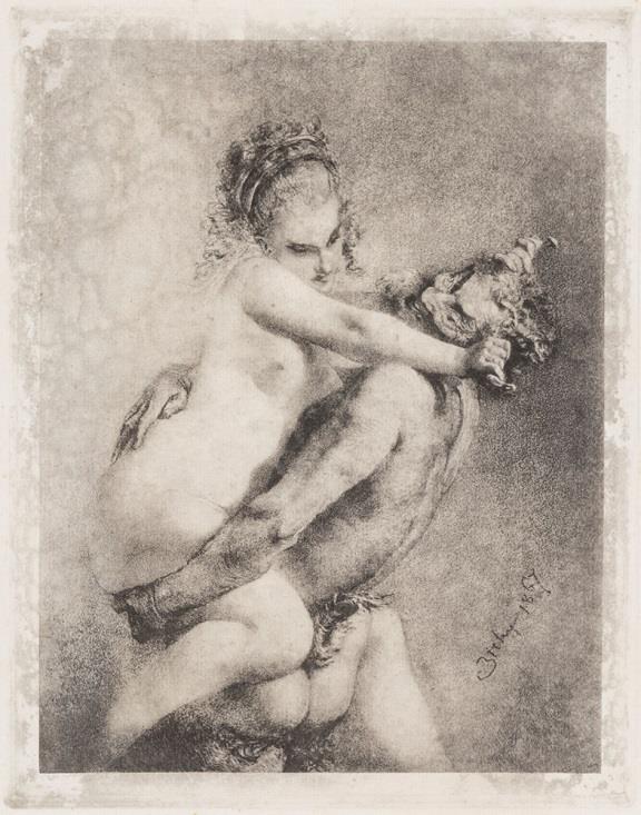 209. Zichy Mihály (Zala, 1827 Szentpétervár, 1906) Erotikus jelenet Heliogravür,
