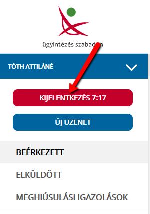 12. KIJELENTKEZÉS A levelezési felületen a Kijelentkezés gombon 10:00 percről indulva számláló számolja az inaktivitási időt. Aktivitás esetén (pl.