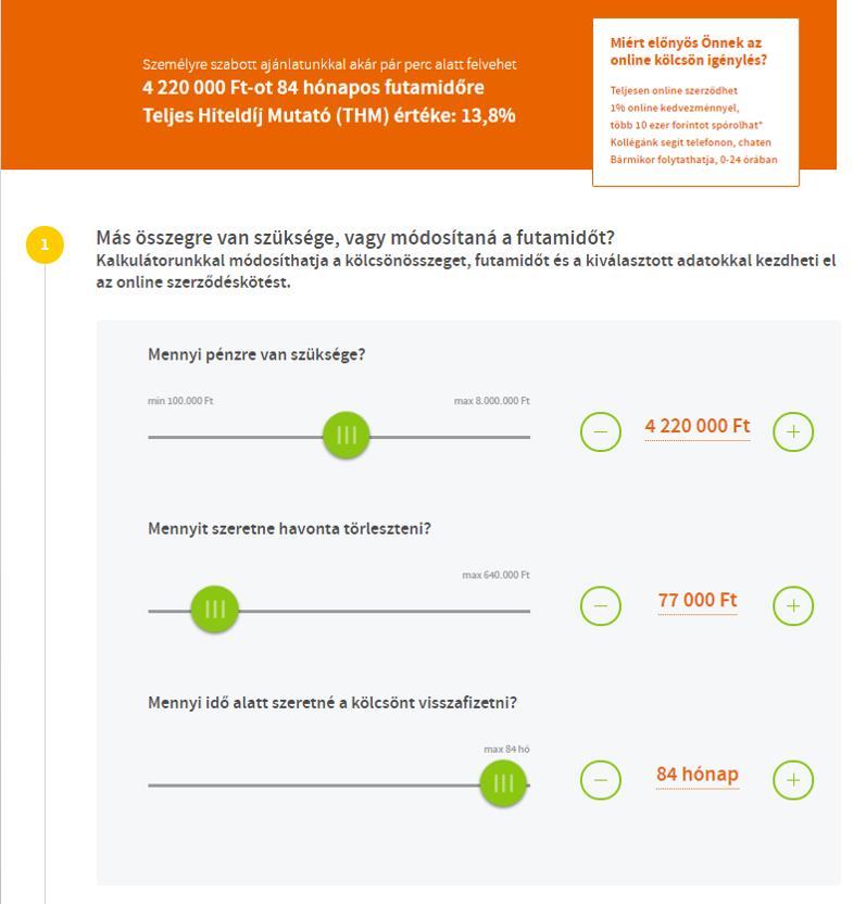 Kezdőoldal kalkuláció 20-50% Target KPI: forgalomtereléstől függően a kalkulációt elvégzők és az igénylést megkezdők ideális aránya Az ügyfél az előbírált ajánlatát személyre