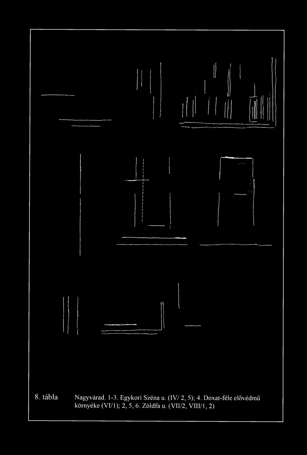 8. tábla Nagyvárad. 1-3. gykori Széna u. (IV/ 2, 5); 4.