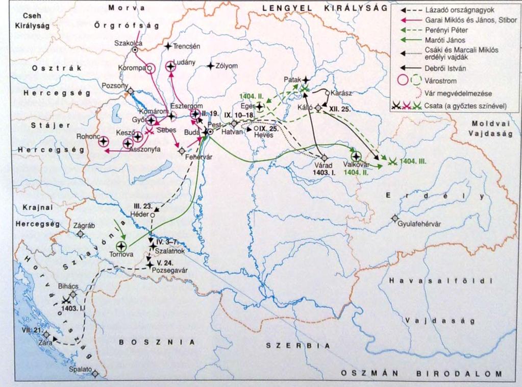 A polgárháború (1403-1404) megtisztították a felkelőktől, megteremtették a lehetőségét Zsigmond hazatérésének.