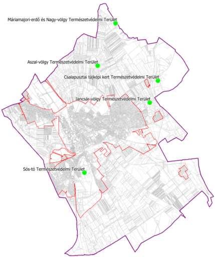 16. térkép: Székesfehérvár közigazgatási területén helyi védelem alatt álló területek Forrás: SZMJV PMHIV Székesfehérvári Sós-tó Természetvédelmi Terület Alapítás: 37/2002. (XII. 30.