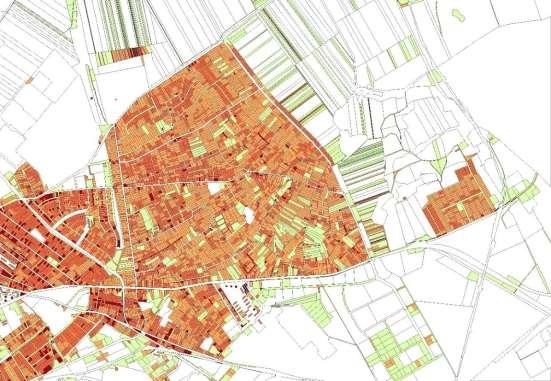 27. térkép: Telekméret vizsgálat Keleti városnegyed: Öreghegyi városrész; Dél-keleti ipari terület.