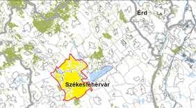 térkép: Az OTrT térképi mellékleteinek Székesfehérvár és térsége számára