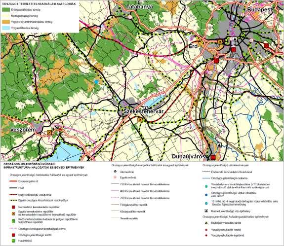 6. térkép: Az OTrT Székesfehérvár térségét érintő kivágata Forrás: http://www.terport.