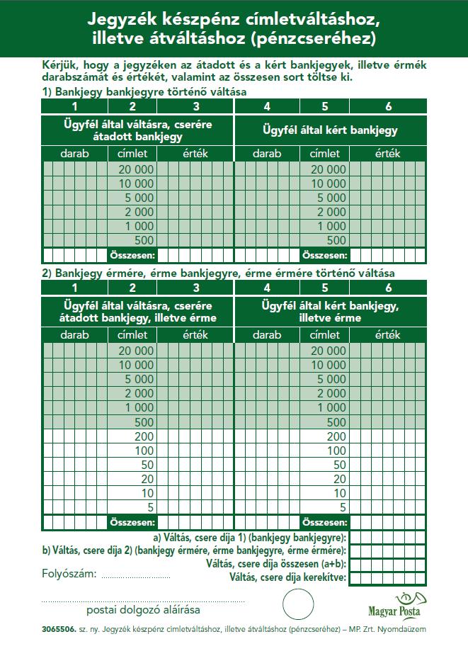 A Magyar Posta Egyes Pénzforgalmi Szolgáltatásainak Általános Szerződési Feltételei 3.