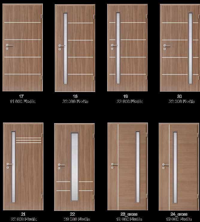 eurowood üvegezési és dekorcsíkozási opciók 17 18 19 20 21 22 23 CRoSS 24 CRoSS Üvegezési- (4 mm-es savmart, screen vagy float üveggel) és dekorcsíkozási opciók felárai* opciók felárak* (ft/db + áfa)