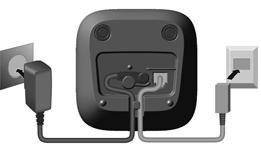 Első lépések A bázisállomás csatlakoztatása az energiaellátáshoz és a telefonhálózathoz