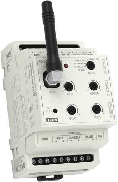 3 RFDA-73M/RGB ED szalag fényerőszabályzó (RGB) RFDA-73M/RGB Tápfeszültség csatlakozók: Un+, GD Tápfeszültség: 1-4 V DC, stabilizált Max.s fogyasztás terhelés nélkül: 0.