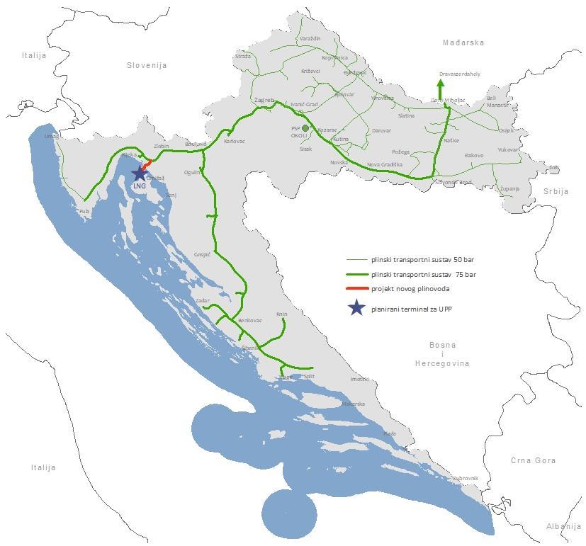 Az Omišalj-Zlobin földgázszállító vezeték Az LNG termináltól a meglévő földgázszállító rendszerhez való csatlakozást biztosítja az Omišalj Zlobin gázvezeték (1. ábra).